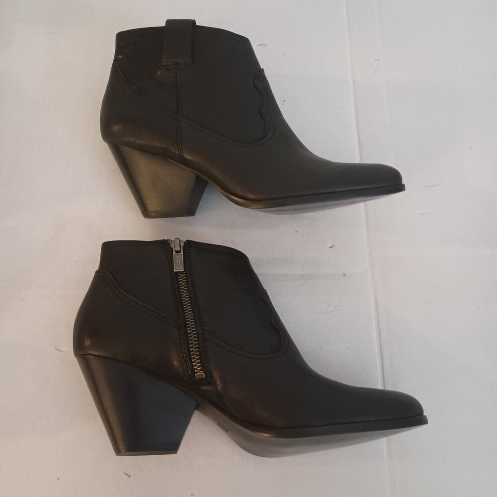 Frye Reina Black Leather Pointed Toe Ankle Booties Women’s 8M - Picture 5 of 13